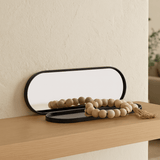 Bandeja Decorativa Espelhada Oval Preta 30cm