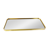 Bandeja Espelhada Retangular Dourada 40cm