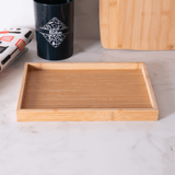 Bandeja Retangular de Bambu Nature 33cm