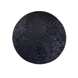 Jogo americano redondo PVC preto 38cm texturizado vista superior