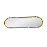 Bandeja Decorativa Espelhada Oval Dourada 30cm