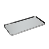 Bandeja Espelhada Retangular Prata 40cm