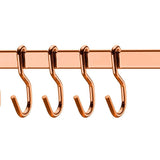 Barra De Cozinha 30 Cm Porta Utensílios 6 Ganchos Rose Gold - Ela Decora