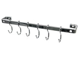 Barra de Piatina 45cm com 6 Ganchos Cromada - Ela Decora