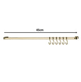 Barra de Piatina 45cm com 6 ganchos Dourada - Ela Decora