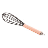 Batedor de Ovos Nylon Preto com Cabo de Aço Inox Rose Gold - 26,5cm - Ela Decora