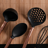 Batedor de Ovos Nylon Preto com Cabo de Aço Inox Rose Gold - 26,5cm - Ela Decora