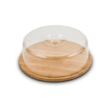 Boleira de Bambu com Tampa de Acrílico 28cm - Ela Decora