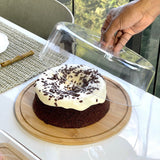 Boleira de Bambu com Tampa de Acrílico 28cm - Ela Decora