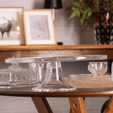 Prato para Bolo com Pé em Cristal Ecológico New Buterfly 30cm