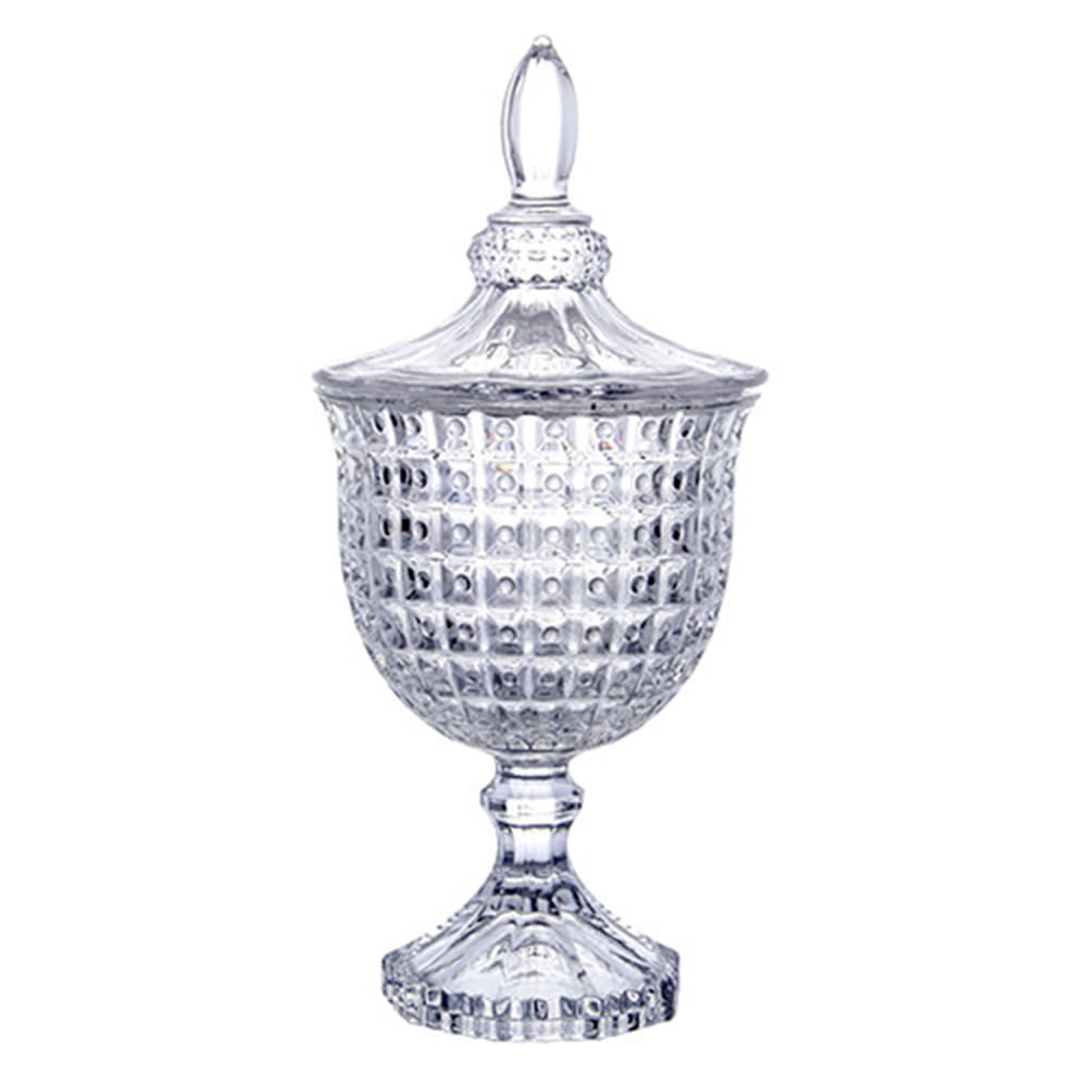Bomboniere Potiche Chevalier com Pé em Cristal 24,5cm - Ela Decora