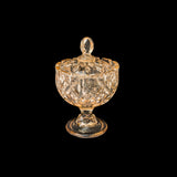 Bomboniere Potiche Cristal de Chumbo Âmbar 14cm - Ela Decora