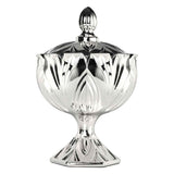 Bomboniere Potiche Cristal de Chumbo Cromado 14cm - Ela Decora