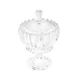 Bomboniere Potiche Geneva com Pé e Tampa de Cristal 18cm - Ela Decora