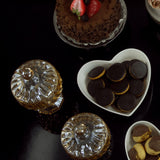 Bomboniere Potiche Louise Cristal de Chumbo com Pé Âmbar 18cm - Ela Decora