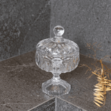 pote potiche de cristal com tampa