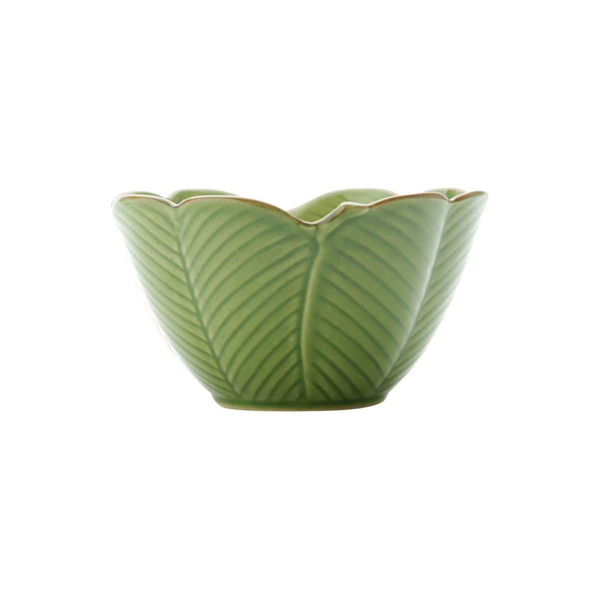 Bowl Centro de Mesa Decorativo de Ceramica Banana Leaf Verde 16cm - Ela Decora