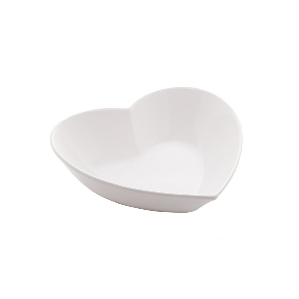 Bowl Cerâmica Coração Branco - 16,7cm - Ela Decora