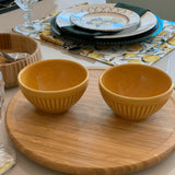 Bowl Cerâmica Plissé Amarelo Mostarda - 367 ml - Ela Decora