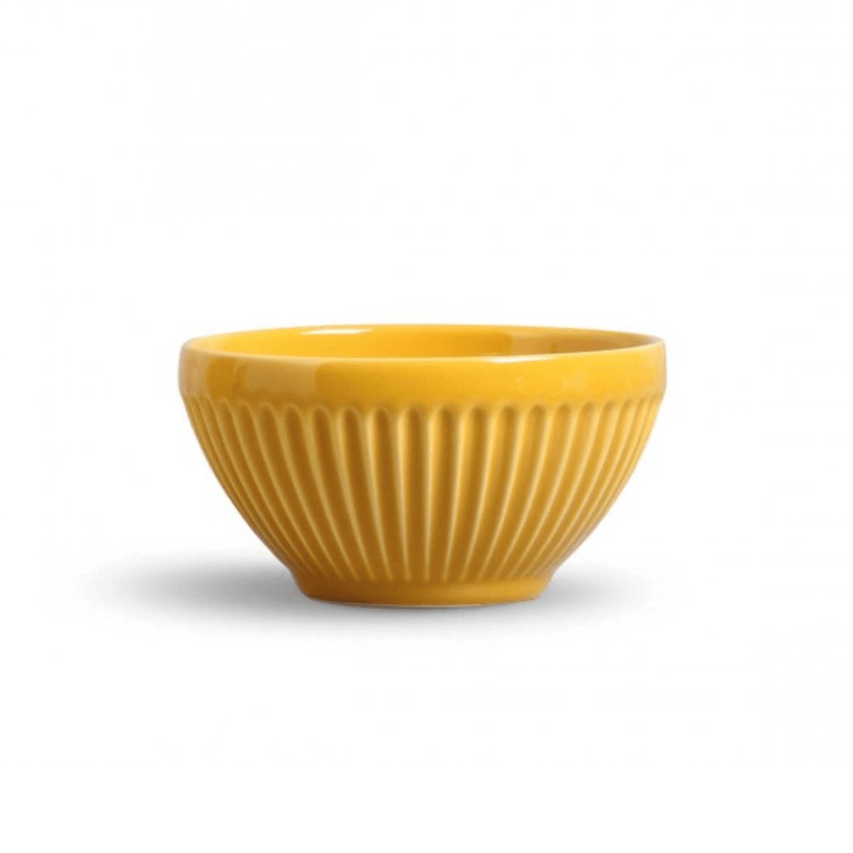 Bowl Cerâmica Plissé Amarelo Mostarda - 367 ml - Ela Decora