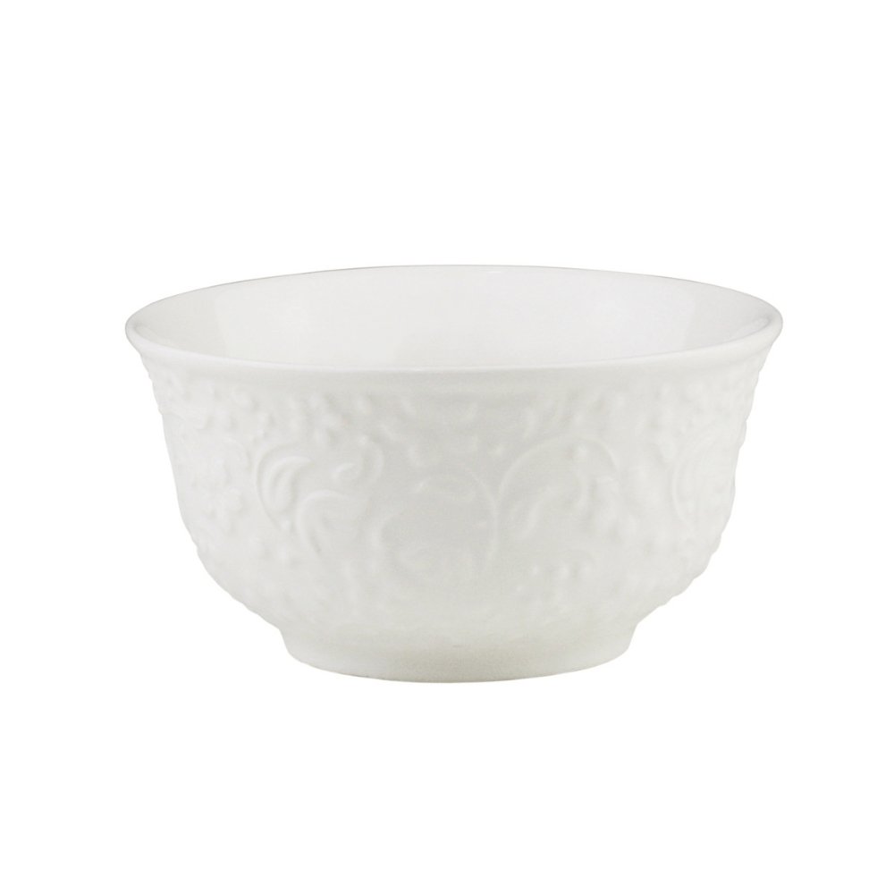 Bowl De Porcelana New Bone Flowers Branco 12,5 x 6,5 cm - Ela Decora