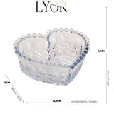 Bowl de Vidro Coração Balls Azul Metalizado 13,5cm - Ela Decora