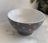 Bowl em Cerâmica Coração Cinza 13cm - Ela Decora