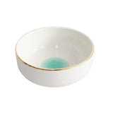 Bowl Gaia Azul e Branco Filete Dourado 11,5cm - Ela Decora
