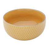 Bowl Porcelana Drops Amarelo com Detalhe Metalizado - 700ml - Ela Decora