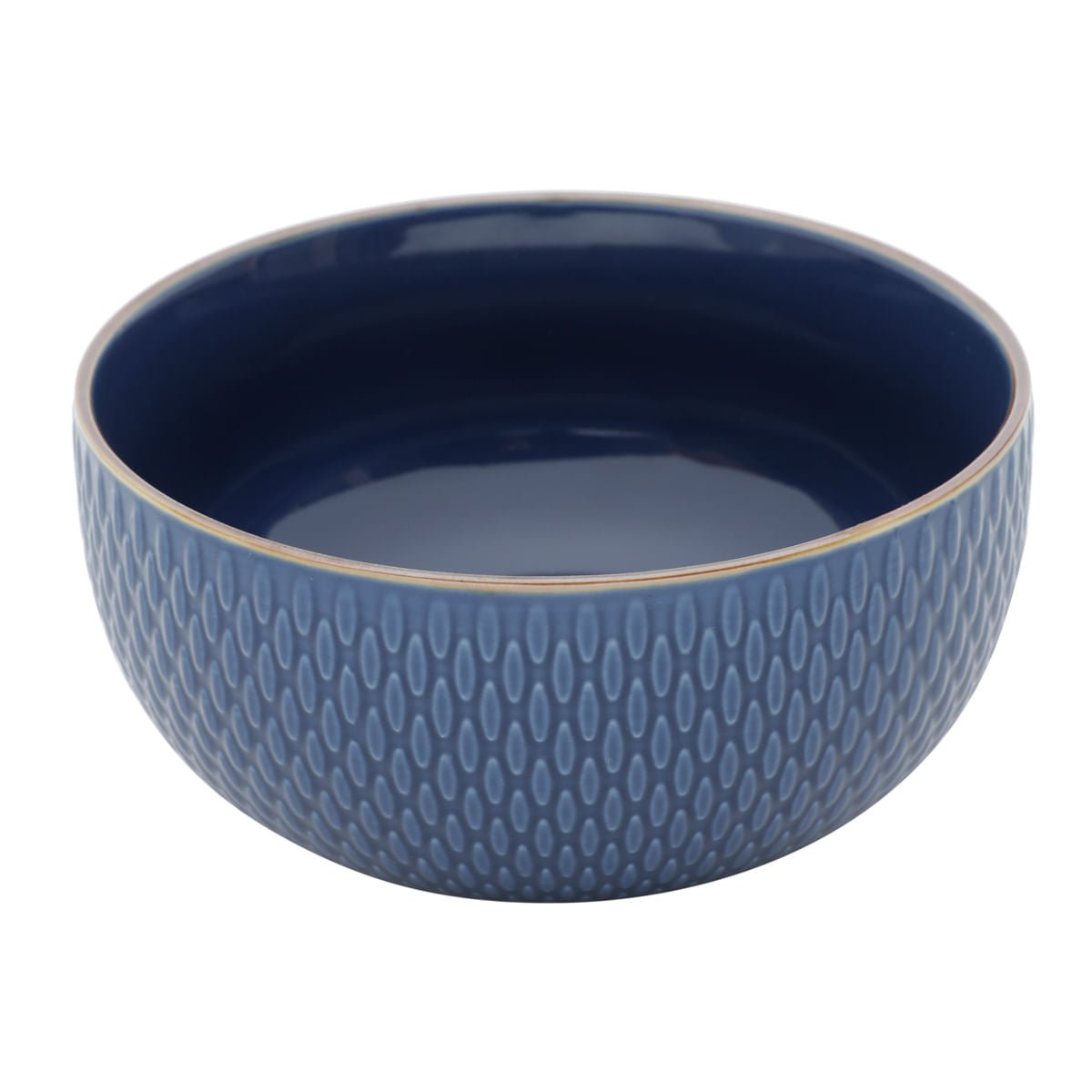 Bowl Porcelana Drops Azul com Detalhe Metalizado - 700ml - Ela Decora