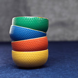 Bowl Porcelana Drops Azul com Detalhe Metalizado - 700ml - Ela Decora