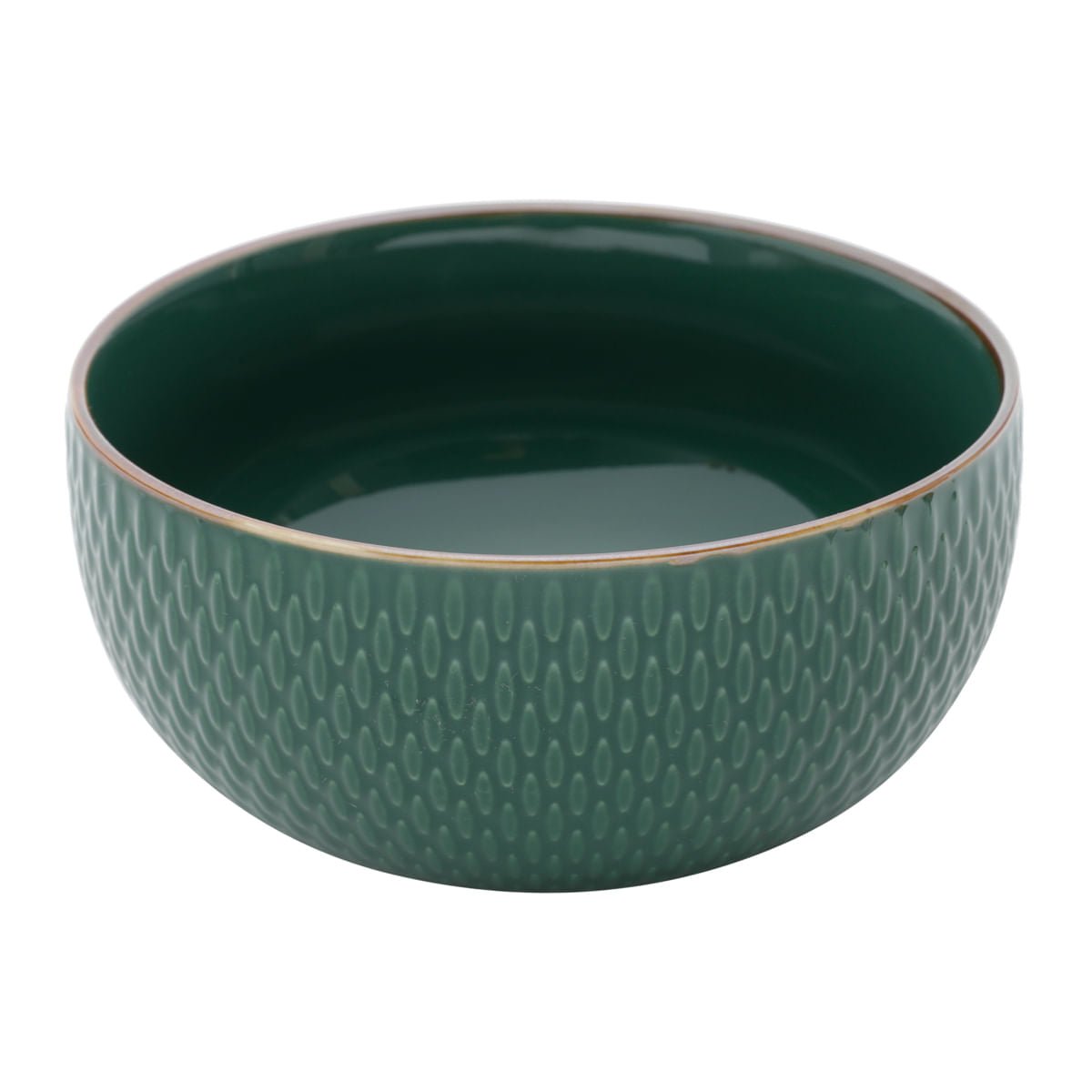 Bowl Porcelana Drops Verde com Detalhe Metalizado - 700ml - Ela Decora