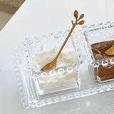 Bowl Quadrado de Cristal Coração Pearl Transparente 8,5cm - Ela Decora