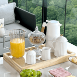 Bule com Tampa em Cerâmica Branco 600ml Colibri - Ela Decora