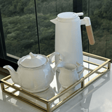 Bule de Porcelana Birds Branco 1 Litro - Ela Decora