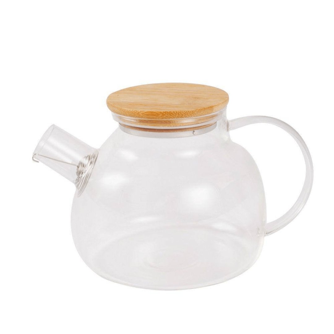 Bule Mattine em Vidro Borossilicato com Tampa de Bambu 900ml - Ela Decora