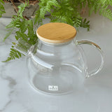 Bule Mattine em Vidro Borossilicato com Tampa de Bambu 900ml - Ela Decora