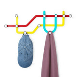 Cabideiro Ganchos de Parede Subway Metrô Colorido Umbra - 58 cm - Ela Decora
