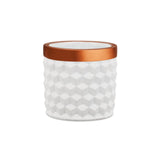 Cachepot Branco e Rose Gold Em Cimento P - 10,5 cm - Ela Decora