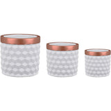 Cachepot Branco Em Cimento M - 14 cm - Ela Decora