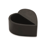 Cachepot Coração Preto Em Cimento - Ela Decora