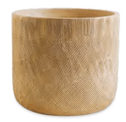 Cachepot de Cimento Nude e Dourado M 18cm x 15,5cm - Ela Decora