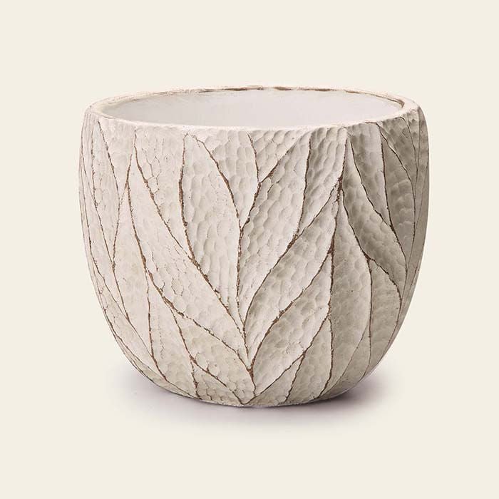 Cachepot em Cimento Branco 14cm x 12cm - Ela Decora