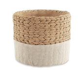 Cachepot Estilo Cesto Palha de Cimento Marrom 23,5cm - Ela Decora