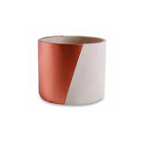 Cachepot Nude Faixa Diagonal Rose Gold em Cimento - 10,5 cm - Ela Decora