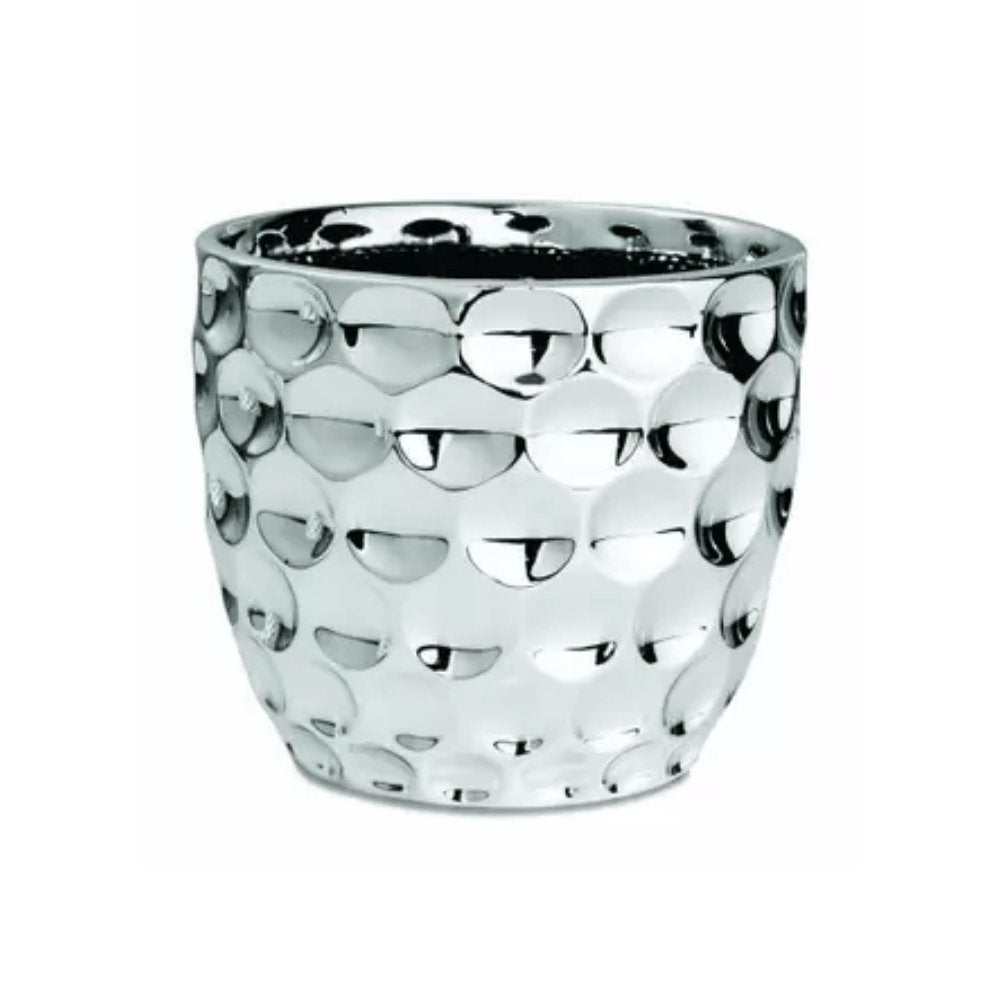 Cachepot Prata Cerâmica Dots G - 15,5 cm - Ela Decora