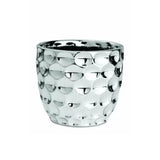 Cachepot Prata Cerâmica Dots M - 12,5 cm - Ela Decora
