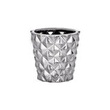 Cachepot Prata Em Cerâmica Star - 7,5 cm - Ela Decora