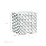 Cachepot Vaso Decorativo Branco e Cinza Cimento P - 14 cm - Ela Decora