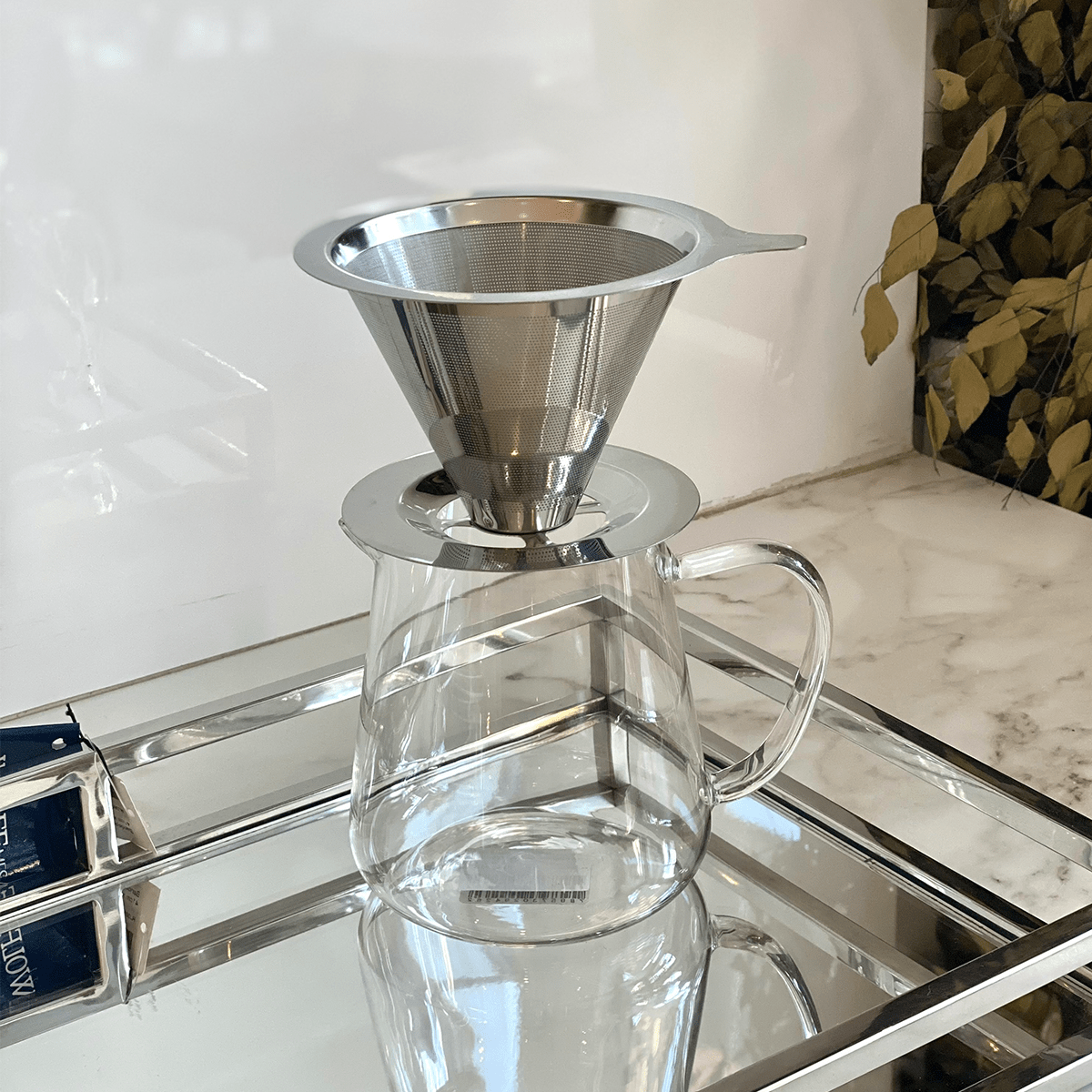 Cafeteira de Vidro Borossilicato com Filtro em Aço Inox 750ml - Ela Decora